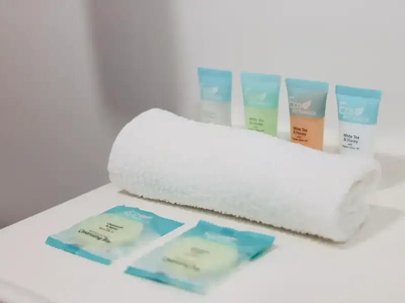 Fresh towels and toiletries for guests
